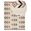 Beliani Tappeto Kilim in cotone a pelo basso 160 x 230 cm reversibile rettangolare beige e nero