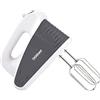 DIGIQUEST WHIP250 Sbattitore Elettrico 5 Velocità + TURBO, 200-250W, Fruste e Ganci in Acciaio Inox, Pulsante Espulsione, Impugnatura Ergonomica, Disponibile Grigio o Verde (FRUSTE INOX)