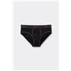 Tezenis Slip In Cotone Organico Con Bordi A Contrasto E Logo Uomo Nero