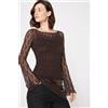 Tezenis Maglia Manica Lunga Ampia In Pizzo Donna Marrone