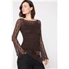 Tezenis Maglia Manica Lunga Ampia In Pizzo Donna Marrone