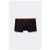 Tezenis Boxer In Cotone Stampato Bordi A Contrasto Con Logo Uomo Nero