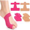 XIJEQOW 30 Pezzi Cerotti per Alluce Valgo, Bendaggio Muscolare Pre-tagliato per Correzione e Sollievo Dolore, Tape Kinesiologico per Dita Piedi, 15 Rosa e 15 Color Carne, 9.3 x 9 cm