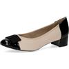 CAPRICE décolleté da Donna con Tacco a Blocco con Fiocco, Beige (Beige Comb), 42 EU