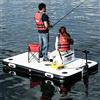 Generic Piattaforma galleggiante gonfiabile per pesca, yoga e nuoto, include remi e pompa, supporta 400 kg, perfetta per la manutenzione di piscina, spiaggia e barca, dimensioni 2 m
