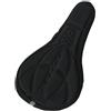 PETSOLA Coprisella Bicicletta Imbottito Coprisedile Sella Ciclismo Cuscino Morbido Traspirante con Design Ergonomico con Striscia Riflettente con Fissaggio a, Nero