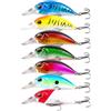 Generic Set da 7 Esche Crankbait Galleggianti 8,9 cm 15,5 g for Lanci Lunghi | Artificiale Rigido con Sonaglio, Finitura Laser, Occhi 3D e Ancorette for Persico, Luccio, Lago, Fiume e Stagno