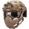 cuguoe Casco tattico con occhiali e maschera for il viso Sport all'aria aperta | Set di caschi leggeri e resistenti for escursioni in bicicletta e avventure all'aria aperta