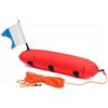 HuadaXtai Boa di Segnalazione Subacquea con Asta Bandiera Galleggiante Segnasub Gonfiabile Superficie con Corda di Traino E Attacchi Tessuto Nylon 600D E PVC, Bandiera Blu E Bianca