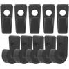 GLEAVI 10 Pezzi Gancio per Kayak Multiuso Gancio Elastico Sospensione Pp Nero a Forma di J Leggero per Canoa e Kayak