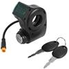 AGYBTSSRB E-Bike 3Pin Lgnition Lock Key Thumb Throttle for M365 Voltmetro Display digitale della tensione Interruttore Scooter elettrico