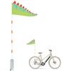 Xetpc Bandiera per bicicletta per bambini, regolabile, per rimorchio per bicicletta per bambini, bandierina di sicurezza, accessorio per bicicletta, cartello di avvertimento dei cartoni animati, verde