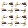 SOESFOUFU Esche Artificiali Acciaio Inossidabile 8 Pezzi con Propulsore e Amo con Ardiglione con Movimento Simulato e Pallina D'acciaio Integrata per Pesca al Bass e Trota in Acqua Dolce