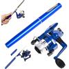 Jorzer Canna da Pesca con Penna, Mini Canna da Pesca telescopica con Mulinello da Spinning e Lenza Lunga Portatile per la Sopravvivenza di Emergenza in Viaggio.