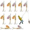 Generic Esca Spinner | Esche da Pesca in Metallo Duro con Spinner,10 Pezzi Attrezzature Da Pesca Tripla Gancio Altamente Riflettente Per Fiumi Laghi Serbatoi E