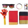 Introti Kit da 6 pezzi per tifosi di calcio con occhiali da sole, clapper, pittura per il viso, sciarpa, braccialetto e bandiera, set per feste sportive e bar, accessori per tifosi