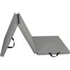 Qianly Tappetino Allenamento Fitness Pieghevole Palestra Ginnastica Materassino Antitrauma Imbottito in Pelle Pu con Maniglie E Cuciture Rinforzate Adatto, Grigio