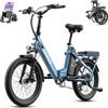 Fafrees Bici Elettrica Pieghevole Batteria Rimovibile 36V 20Ah, Autonomia 100km, E-Bike da Città con Sensore di Coppia, Ruote 20x2.5, Cambio 7S, Freni a Disco Doppi, Blu, Supporto per Telefono