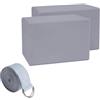 KiBcsLic Children Block Mattoni Blocco Schiuma Cinturino Cinghia Pilates Allenamento Accessori per Flessibilità con Cinghia a Anello Metallico Adatto a Bambini, Grigio