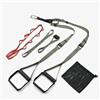 TISHITA Training Belt Cinghie Allenamento Sospensione Corda Resistenza Maniglie Antiscivolo Poliestere Regolabile 1-2m Adatto per Addominali Parte Superiore E, Verde Militare
