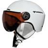 boxoon Casco da sci con visiera, XL, per uomo e donna, casco da snowboard con visiera integrata, protezione leggera bianca opaca, per sci alpino, sport invernali