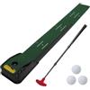 harayaa Golf Putting Tappetino Putt Accessorio Training Interno Materiale Flanella Plastica Ritorno Integrato Marcature Base Robusta Antiscivolo Adatto a