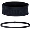 ATBUSS 1 marsupio elasticizzato, con 1 fascia sportiva, grande capacità, marsupio da corsa, marsupio traspirante, invisibile, per jogging, passeggiate, ciclismo (nero), Nero , Umfang 61 cm