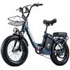 SkyProsper Bicicletta Elettrica, Adulti Mountain Bike Elettrico, Bicicletta elettrica da 20 eMTB da 48V31.5AH, 7 Velocità, 120-200km, blue