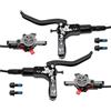 PMAGSYQ Set Freni a Disco Idraulici MTB rotori da 160mm Piastra Pinza Olio Maniglia Morsetto Bicicletta Freno a Olio Doppio pistone Bici(Black LF RR)