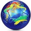 Champhox Pallone da calcio di misura 4, durevole e durevole, per bambini, ragazzi, ragazze, giovani giocatori di calcio, abilità pratica e allenamento, regalo (blu, taglia 4)