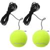 Luxshiny 2 Pezzi Pallina da Tennis con Corda in Fibra Chimica per Allenamento Tennis per Principianti e Miglioramento dei Tempi di Reazione