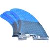 HUSHUI Pinna per Tavola da Surf in Fibra di Vetro Elegante Pinna Caudale Flessibile per il Surf e le Vacanze Al Mare - Set da 3 Pezzi Stile G7 Blu