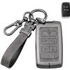 MBKEYS Custodia per chiave auto compatibile con Land Range Rover L405 Sport-L494 Defender-L663 Discovery 5-L462 Discovery Sport-L550 Velar-L560 Evoque-L551 Jaguar XE/XF/XJ/F-PaceFit/F-Type 5 pulsanti Smart