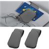 Heshebuy 2 supporti per occhiali da sole per auto, supporto per occhiali da sole auto, supporto magnetico per occhiali da sole, clip per ticket (elegante grigio)