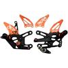 avdb-moto Supporto Pedane Arretrate Regolabili Compatibile con KTM SuperDuke 1290 R 1290R 2014-2019 Racing AVDB (Arancione)