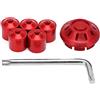 KIMISS 6 Pz Coprimozzo Moto Copertura Laterale Ruota In Lega di Alluminio Per Vespa Gts Gtv 250 300 2017-2020(rosso)