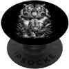 Artistic Wilderness Ritratto Tigre Stile disegno artistico Nero Bianco PopSockets PopGrip Adesivo