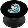 Summer Sea Coast Surf Life Designs Surf Ocean Wave Tavola da surf Beach Surfer Acquerello Art PopSockets PopGrip Adesivo