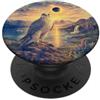 Europe Total Solar Eclipse Iceland Total Solar Eclipse 08.12.2026 Islanda Gyrfalcon Acquerello PopSockets PopGrip Adesivo