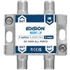 EDISION SDC-3 Partitore Antenna TV 3 uscite, splitter Satellitare e TV con connettore F, Distributore di Segnale TV, Frequenze 5-2400Mhz, DVB-S2, DVB-T2, DVB-C, Passaggio di DC, 3-Vie