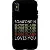 Someone Loves You In US State Of Rhode I Custodia per iPhone X/XS Qualcuno nel Rhode Island ti ama State Retro Vintage