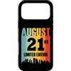 Born In August The Twenty One Month 8 Da Custodia per iPhone 17 Pro Max Agosto 21 Edizione Limitata Retro Vintage Compleanno