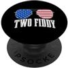 4th of July American Flag Two Fiddy Tees Two Fiddy America 250 PopSockets PopGrip Adesivo