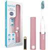 Sonisk Pulse | Spazzolino elettrico a batteria | Tecnologia Sonic | 1 batteria, 2 testine, 1 custodia da viaggio inclusa | 31.000 colpi al minuto | Formato portatile | Rosa antico
