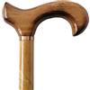 Essential Bastone da passeggio derby da uomo, in legno naturale effetto bruciato, con impugnatura a forma di corno, altezza 94 cm