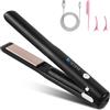Gobesty Mini piastra lisciante 2 in 1 senza fili e ferro arricciacapelli, 4 temperature, lisciatura ricaricabile, mini piastra per capelli lunghi, corti, lisciatura, onde, riccioli interni