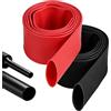 LALAGO Tubo Termoretraibile con Colla, 2 Pezzi Ø25,4mm x 1m Guaina Termorestringente, 3:1 Guaine Termorestringenti, per Cavi e Connessioni Elettriche (Nero & Rosso)