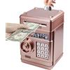 HUSAN Salvadanaio elettronico per bambini con codice elettronico di maialini, mini bancomat elettronico per monete ATM, scatola di monete, giocattolo divertente regalo (oro rosa)