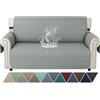 Ystyle Copridivano Impermeabile 2 Posti Con Braccioli, Copri Divano Antigraffio Gatto Con Tasche Laterali, Sofa Cover Antiscivolo, Universale Copridivani Mobili Protector, Grigio Chiaro