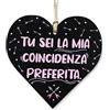 CARISPIBET Tu sei la mia coincidenza preferita | segno decorativo per la casa targhette decorative romantiche piccoli souvenir occasioni speciali 12 x 12 cm